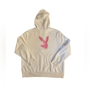 Cozy Girl Vintage Playboy White Hoodie with Pink Bunny Logo